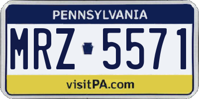 PA license plate MRZ5571
