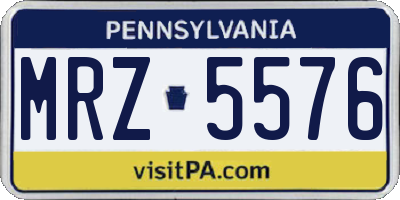 PA license plate MRZ5576