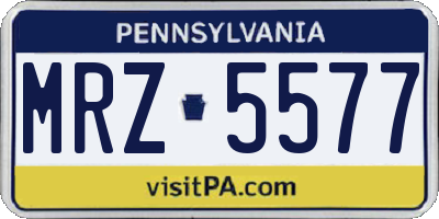 PA license plate MRZ5577