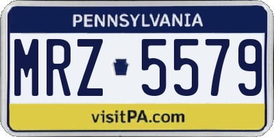 PA license plate MRZ5579