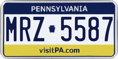 PA license plate MRZ5587