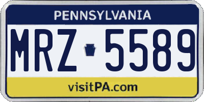 PA license plate MRZ5589