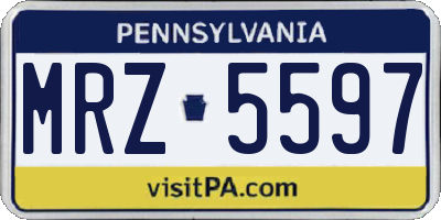 PA license plate MRZ5597