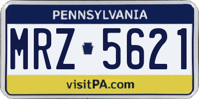 PA license plate MRZ5621