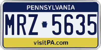 PA license plate MRZ5635