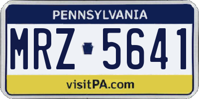 PA license plate MRZ5641