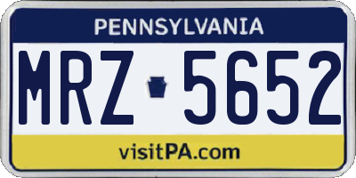 PA license plate MRZ5652