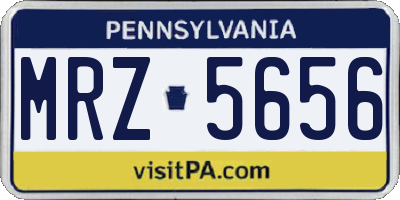 PA license plate MRZ5656