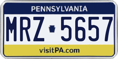 PA license plate MRZ5657