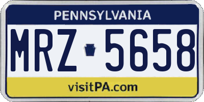 PA license plate MRZ5658