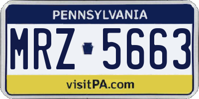 PA license plate MRZ5663