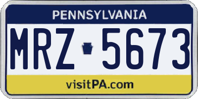 PA license plate MRZ5673