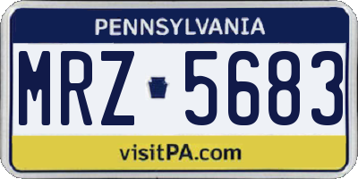 PA license plate MRZ5683