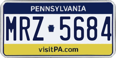PA license plate MRZ5684