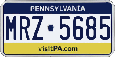 PA license plate MRZ5685