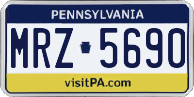 PA license plate MRZ5690