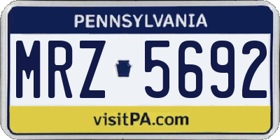 PA license plate MRZ5692