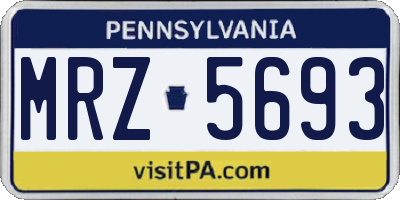 PA license plate MRZ5693