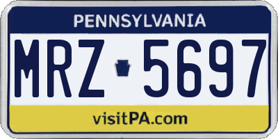PA license plate MRZ5697