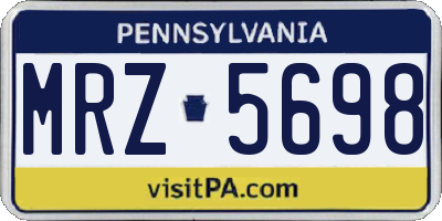 PA license plate MRZ5698