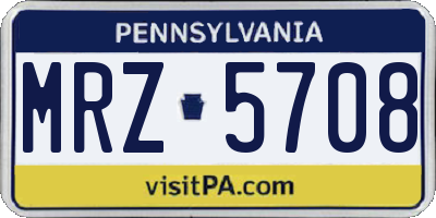 PA license plate MRZ5708