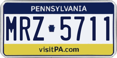 PA license plate MRZ5711