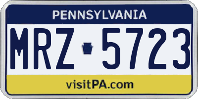 PA license plate MRZ5723