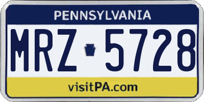 PA license plate MRZ5728