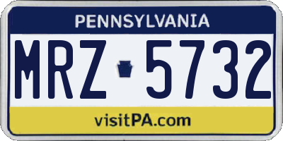 PA license plate MRZ5732