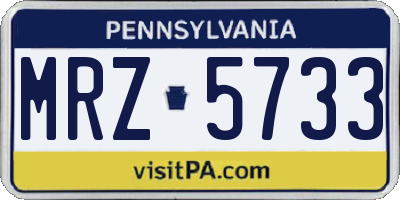PA license plate MRZ5733
