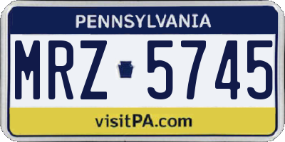 PA license plate MRZ5745