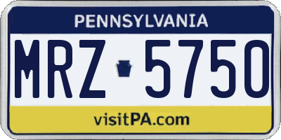 PA license plate MRZ5750