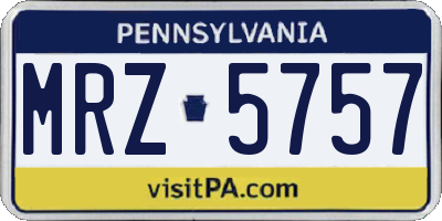 PA license plate MRZ5757