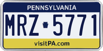 PA license plate MRZ5771