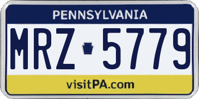 PA license plate MRZ5779
