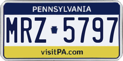PA license plate MRZ5797