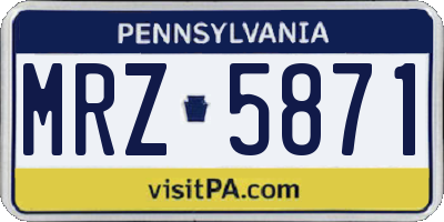 PA license plate MRZ5871