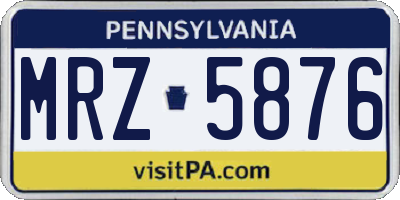 PA license plate MRZ5876