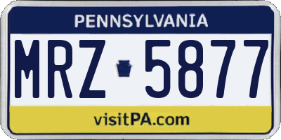 PA license plate MRZ5877