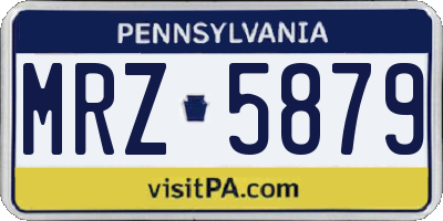 PA license plate MRZ5879