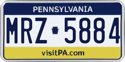 PA license plate MRZ5884
