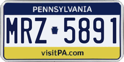 PA license plate MRZ5891