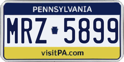 PA license plate MRZ5899