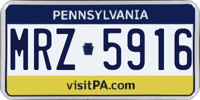 PA license plate MRZ5916