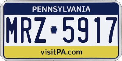 PA license plate MRZ5917