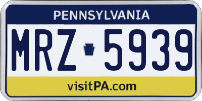 PA license plate MRZ5939