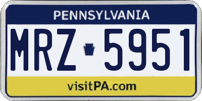 PA license plate MRZ5951