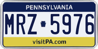 PA license plate MRZ5976