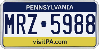 PA license plate MRZ5988