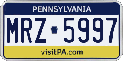 PA license plate MRZ5997